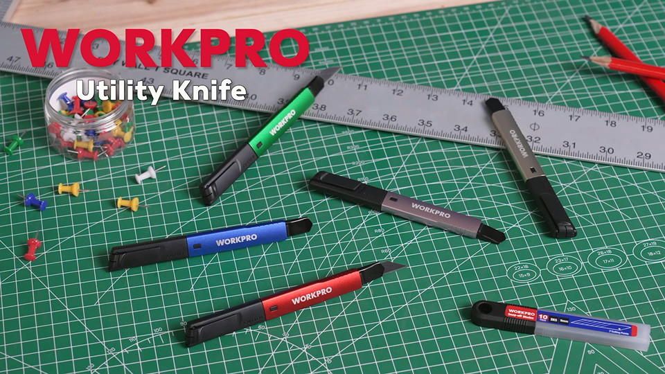 WORKPRO Premium Utility Knife Retractable Snap-off Blade, Heavy